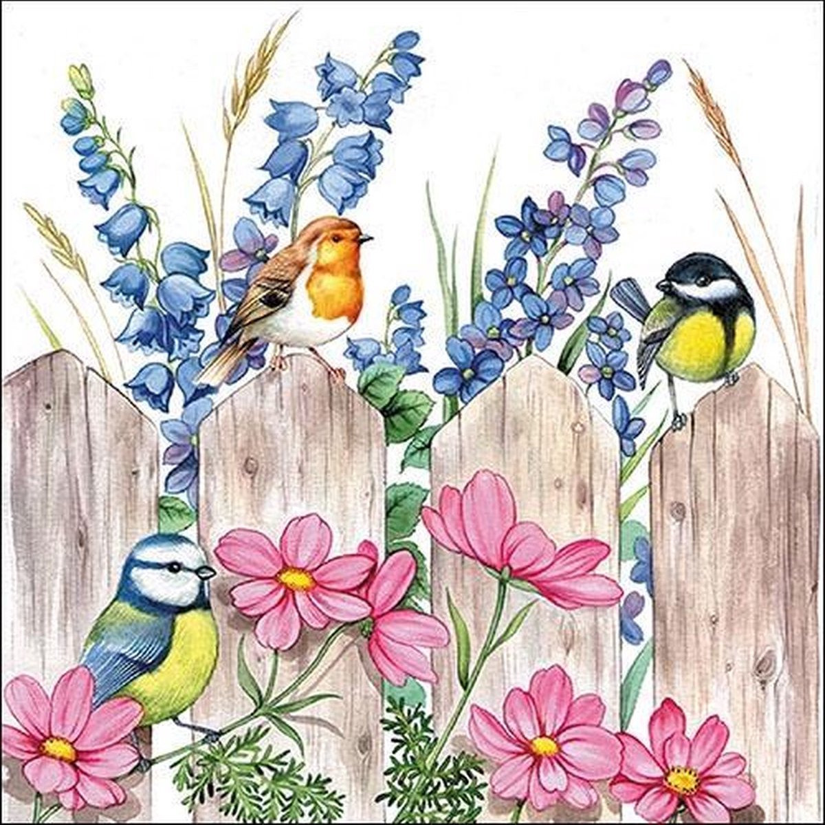 Ambiente Birds on Fence papieren servetten