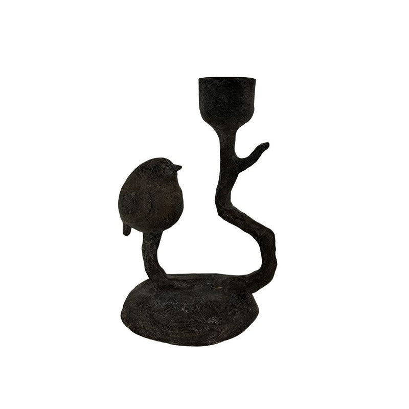 Kandelaar Candle Art -Bird - Black - 8x10x14.5cm