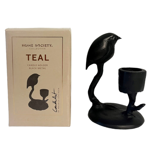 Kandelaar - Candle Art - Birdt - Black 7x8x13cm