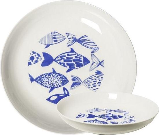 Gusta Schaal L 28cm Nautisch Blauw