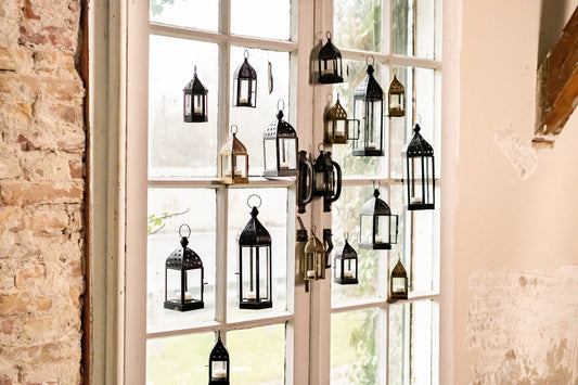 Kandelaar,windlicht - Shaszi - metaal zwart - Set van 3 - Home Society