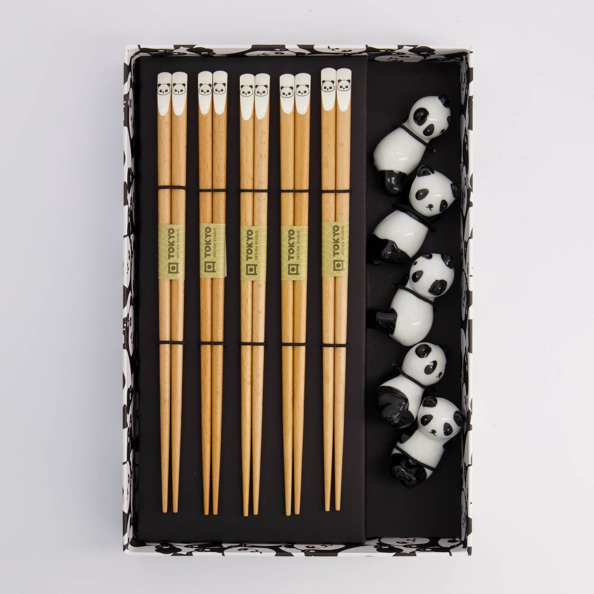 Tokyo Design Studio - Eetstokjes - Cadeauset/10 - Panda - Bruin