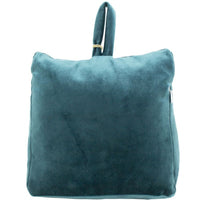 Fluwelen deurstopper 18 cm petrol blauw