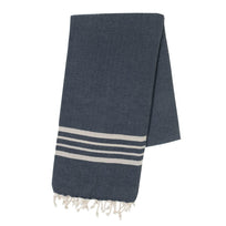 Hamamdoek Krem Sultan Navy - Blauw 180x100