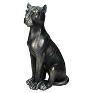 Wants&Needs Ornament Leopard Polyresin Zwart 20 X 14 X 35.5