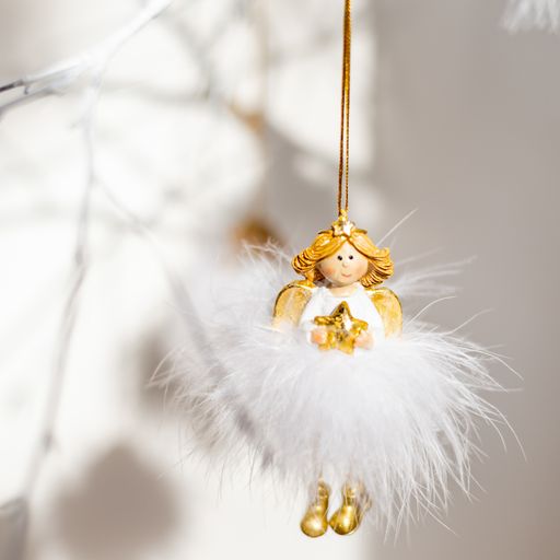 Set van 2 hangende kerst engeltjes - 4x2x10 cm
