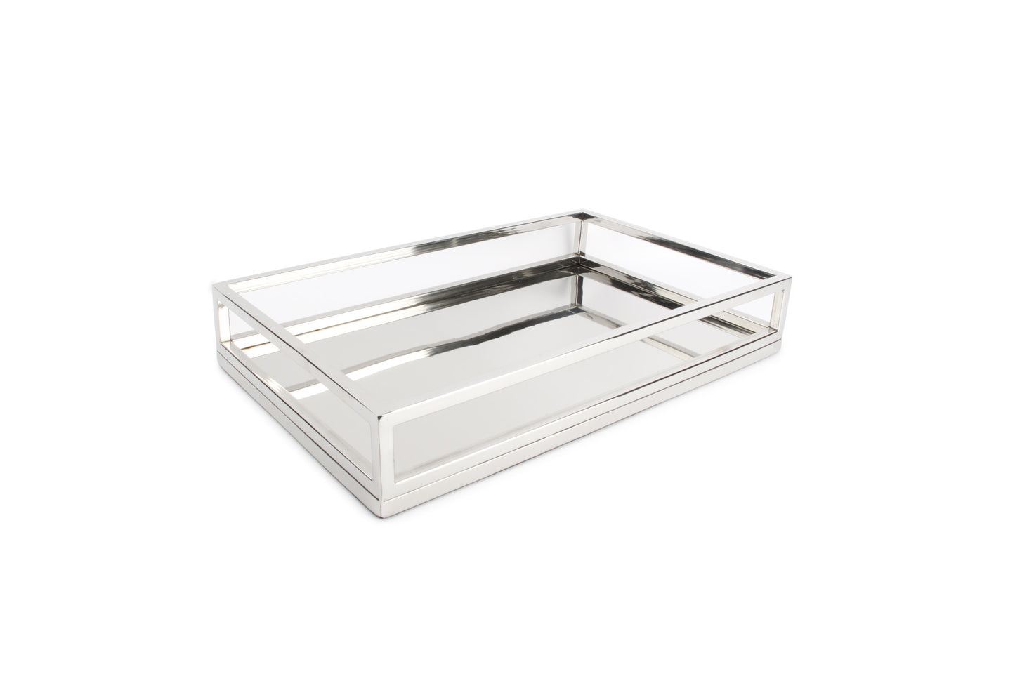 Spiegel dienblad met luxe uitstraling . Lengte 24.5 cm Hoogte 7 cm Breedte 39.5 cm