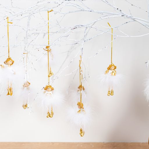 Set van 2 hangende kerst engeltjes - 4x2x10 cm