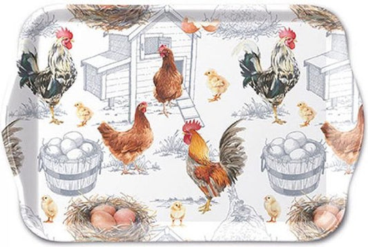 Ambiente - Dienblaadje - Chicken Farm - Melamine 13x21 cm