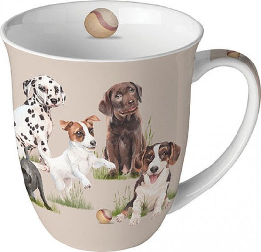 Ambiente-playing puppies mok 400ml