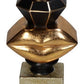 Cactula kandelaar goud zwart met parfum en lippen 12 x 31 cm