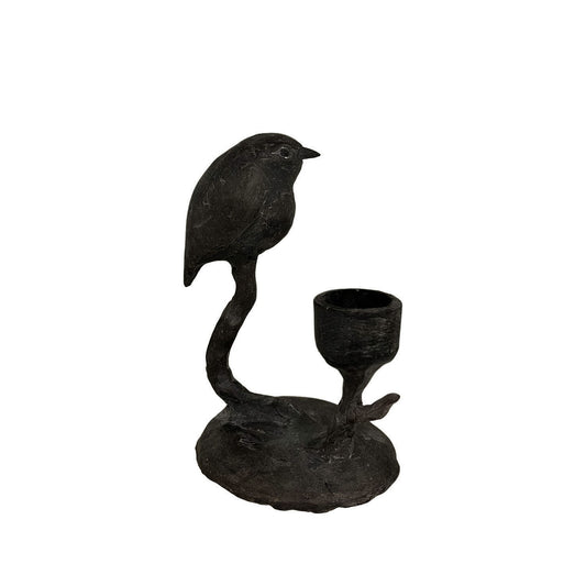 Kandelaar - Candle Art - Birdt - Black 7x8x13cm