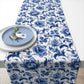 Table runner 40x150 cm Delft Blue florals