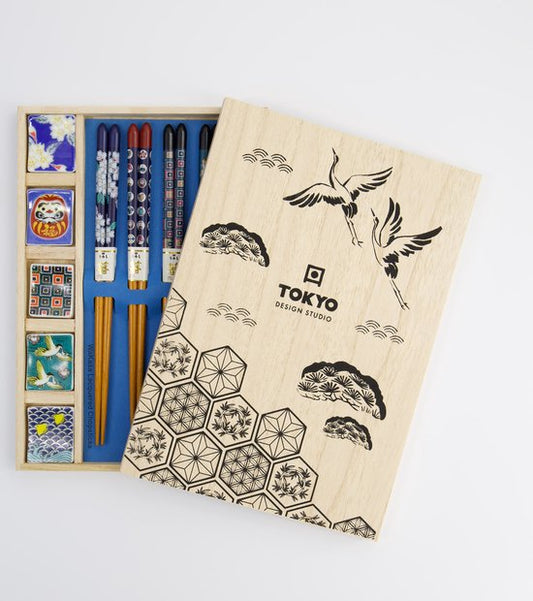 Tokyo Design Studio – eetstokjes  –  Japan – In Houten Doos - vogel
