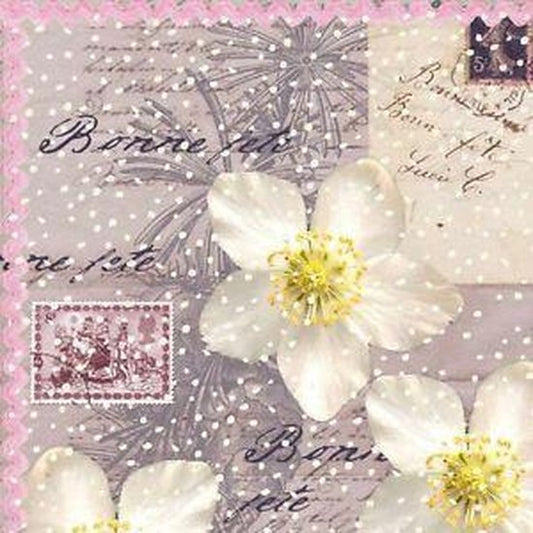 Servetten - witte bloemen