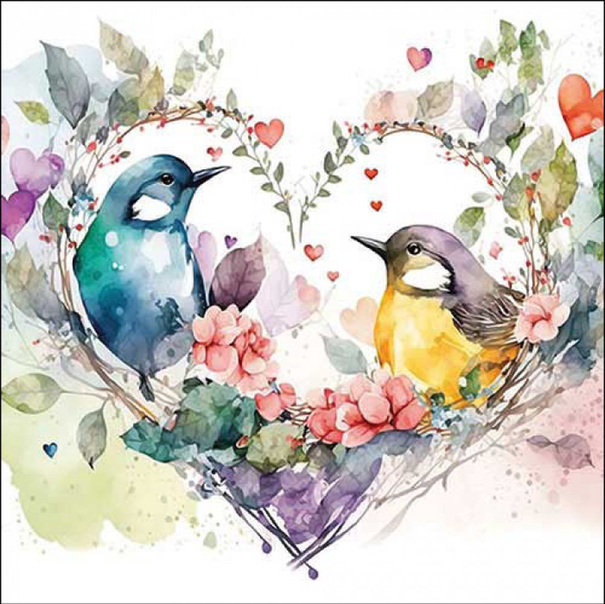 Servetten - Loving Birds - Ambiente 33x33cm