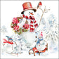 Sporty snowman servetten - 33x33cm